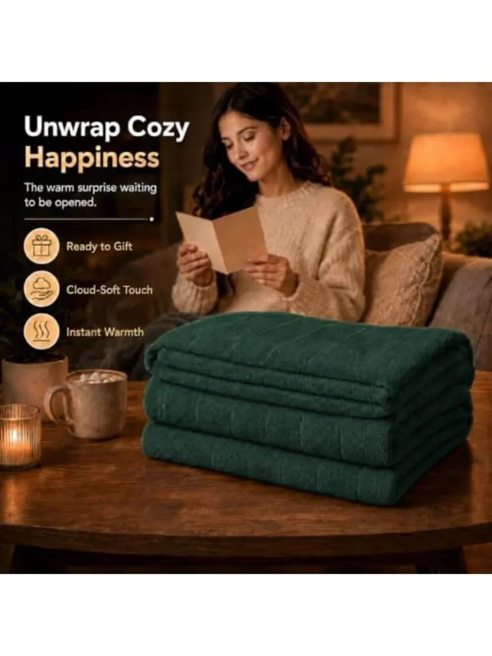 Cozy Full Size Electric Heated Blanket 72
